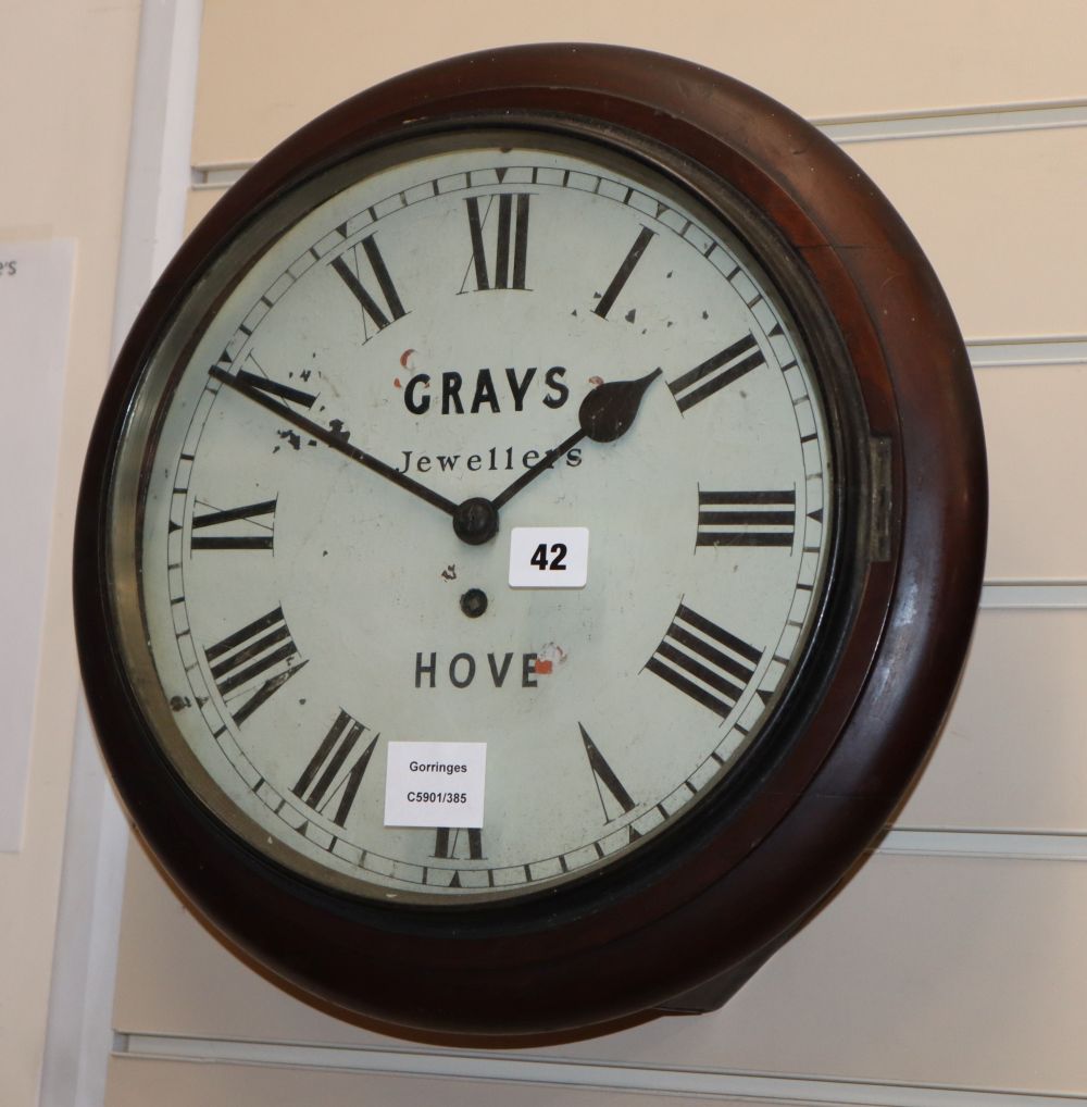 A Grays wall timepiece, Diam.38cm